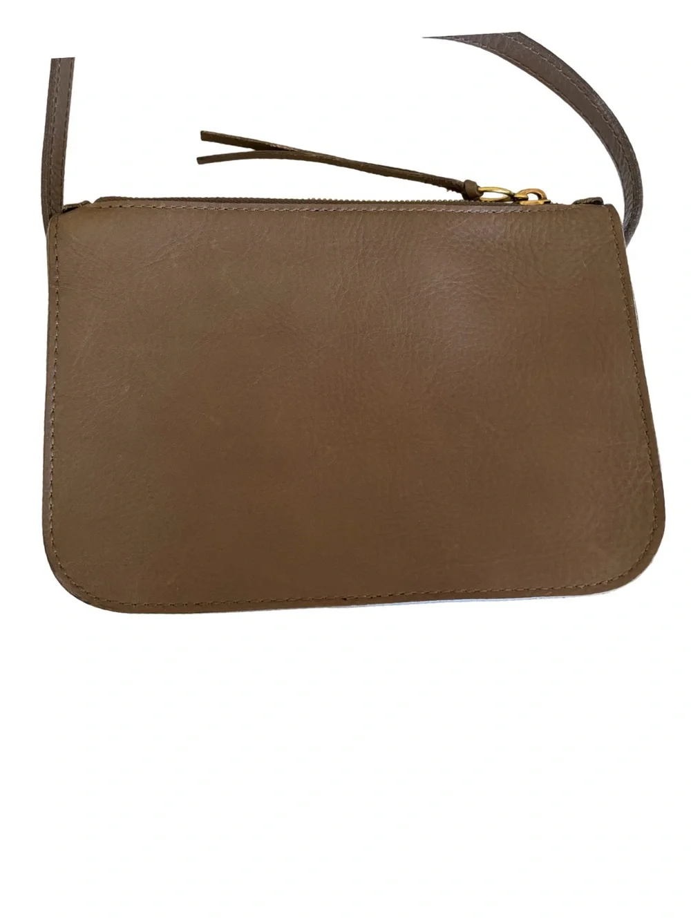 Madewell Olive Green The Simple Leather Zip Top Crossbody Bag  Purse